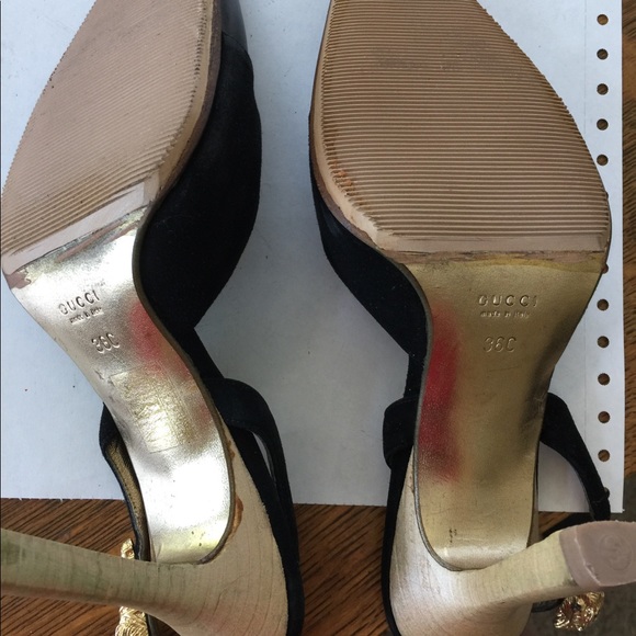 Gucci black and golden sandals. - Picture 4 of 5